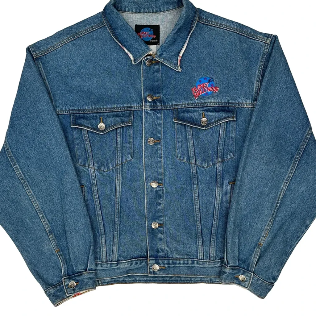Orlando Planet Hollywood Graphic Denim Jacket - XL Blue Cotton - Image 5