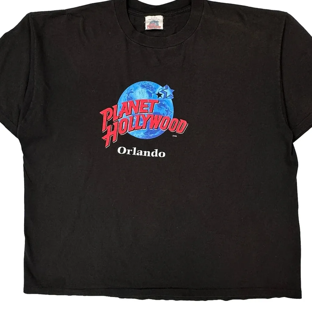 Orlando Planet Hollywood Single Stitch T-Shirt - 2XL Black Cotton - Image 4