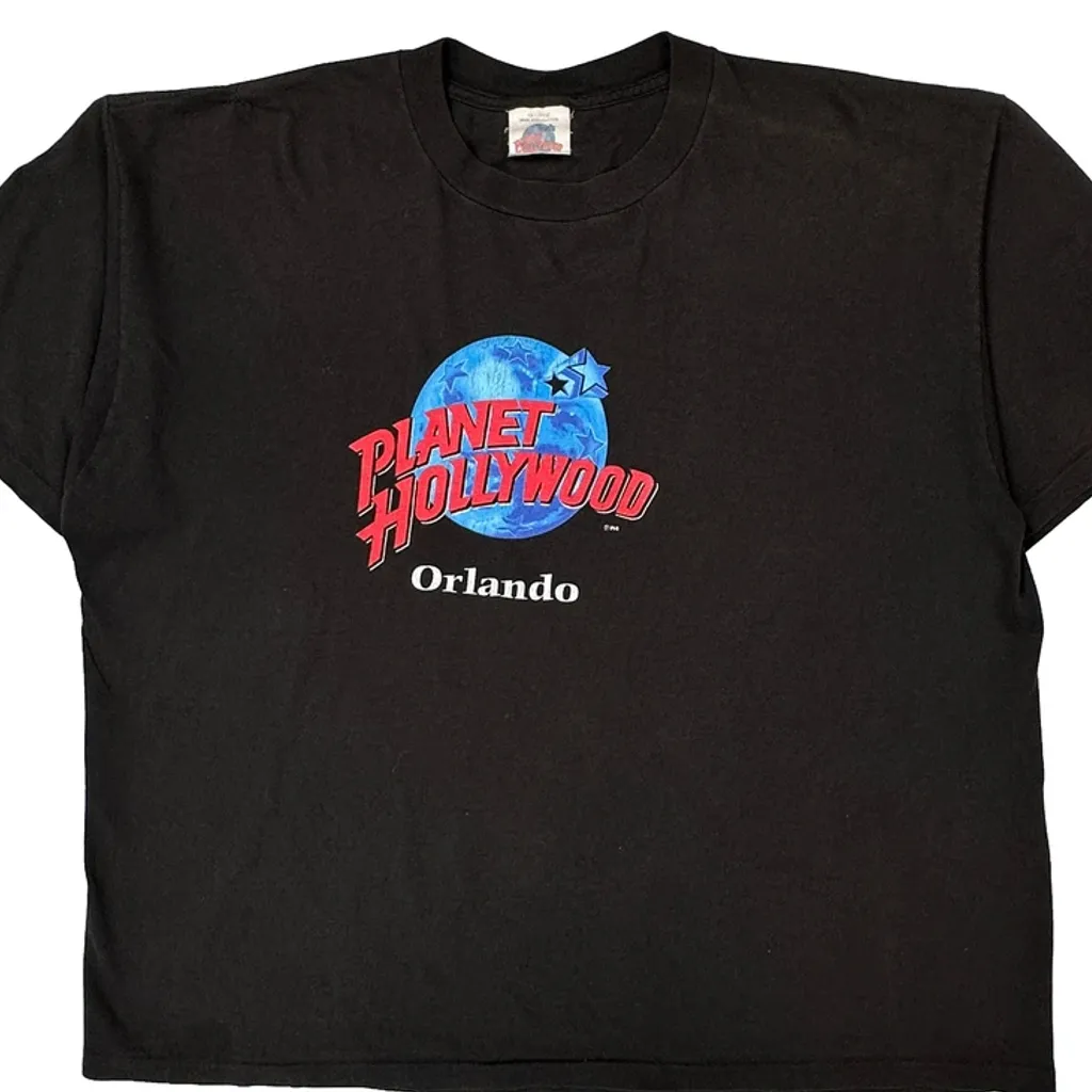 Orlando Planet Hollywood Single Stitch T-Shirt - 2XL Black Cotton - Image 5