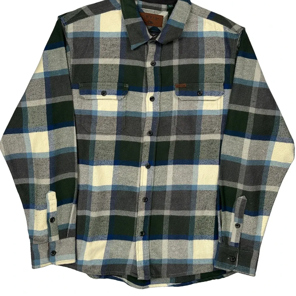 Orvis Checked Flannel Shirt - XL Green Cotton - Image 5