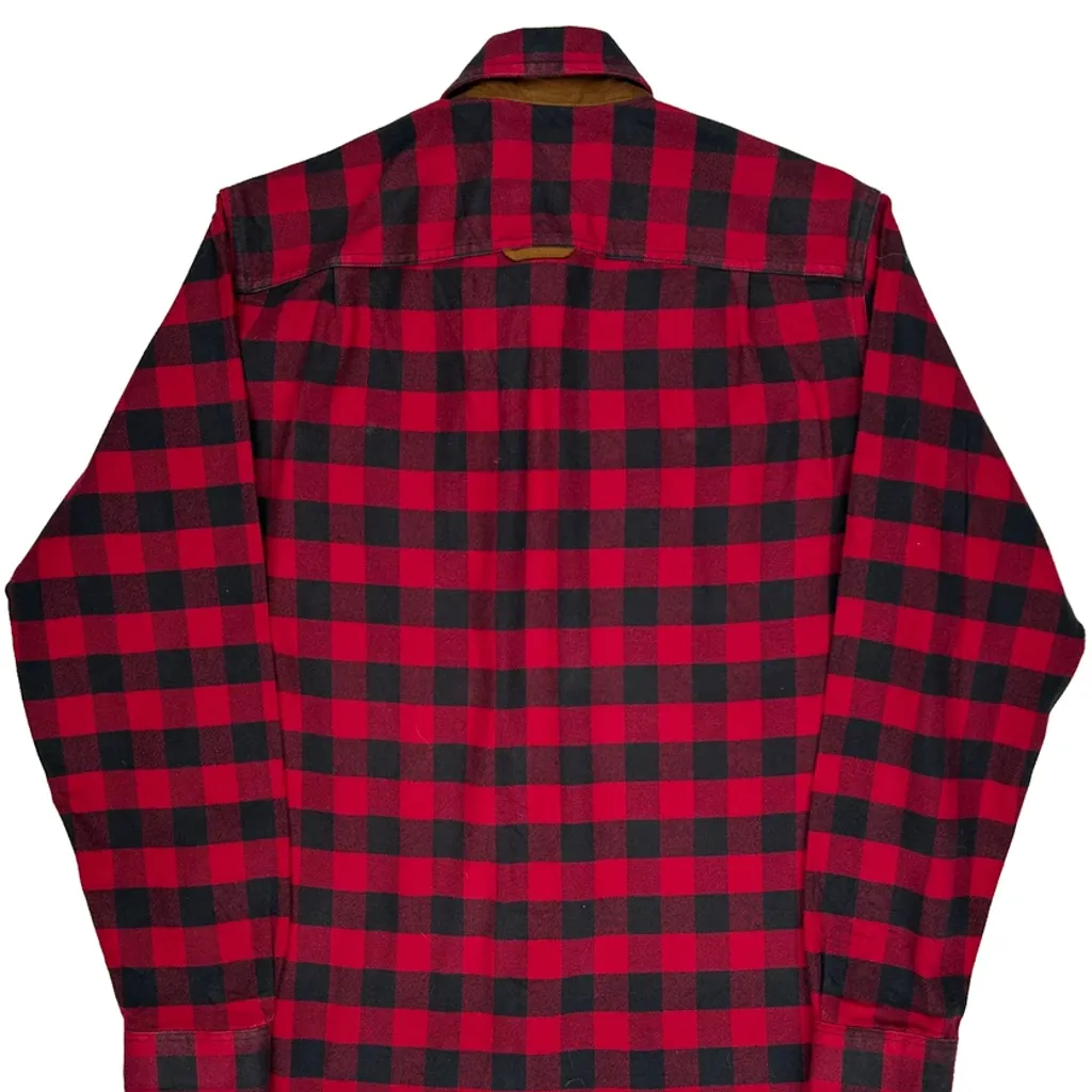 Orvis Checked Flannel Shirt - Medium Red Cotton - Image 6