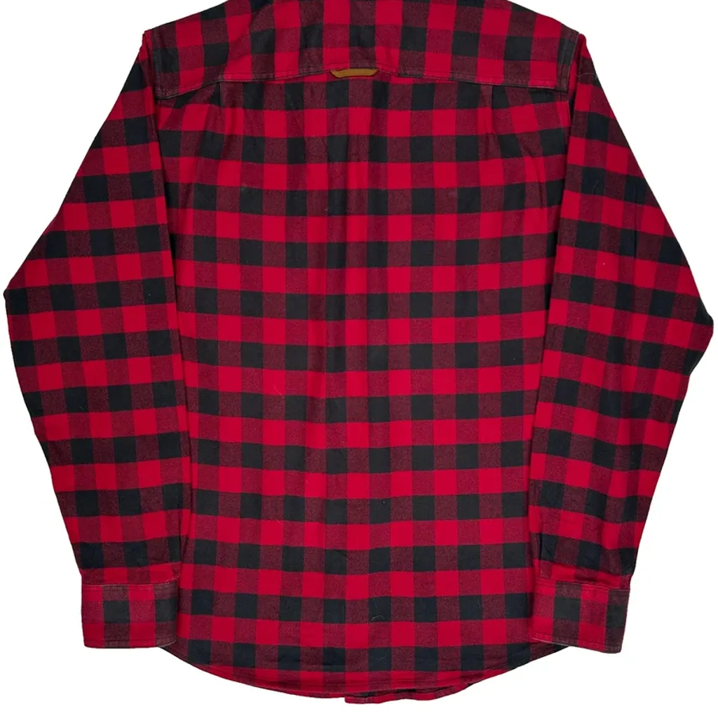 Orvis Checked Flannel Shirt - Medium Red Cotton - Image 7
