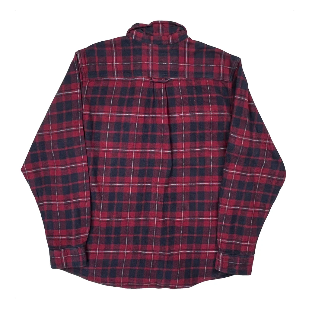 Orvis Checked Flannel Shirt - XL Red Cotton - Image 2