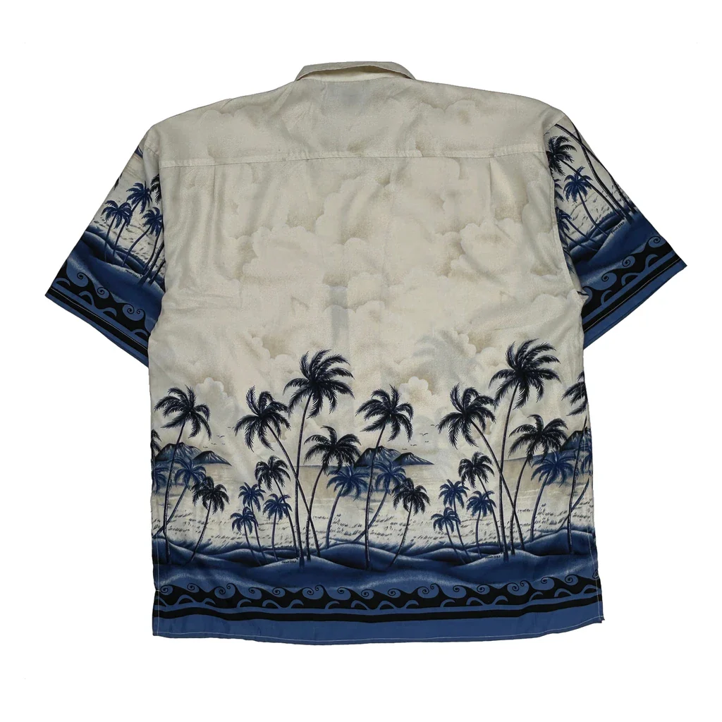 Oscar Misa Hawaiian Shirt - XL Blue Polyester - Image 2