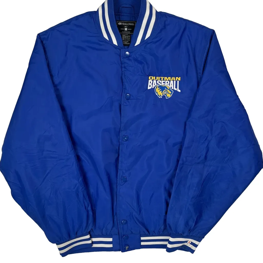 Outman Baseball Holloway Varsity Jacket - Medium Blue Nylon - Image 5