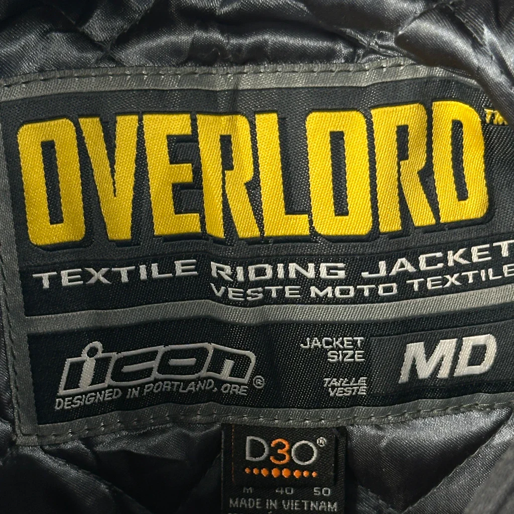Overlord Icon Motorcycle Jacket - Medium Black Polyester Blend - Image 3