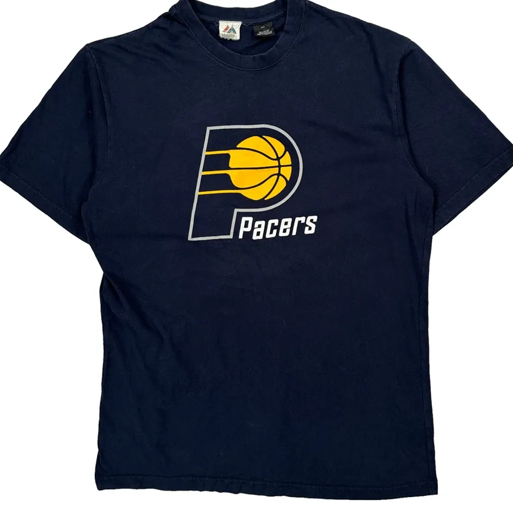 Pacers Majestic Nba T-Shirt - XL Navy Cotton - Image 4