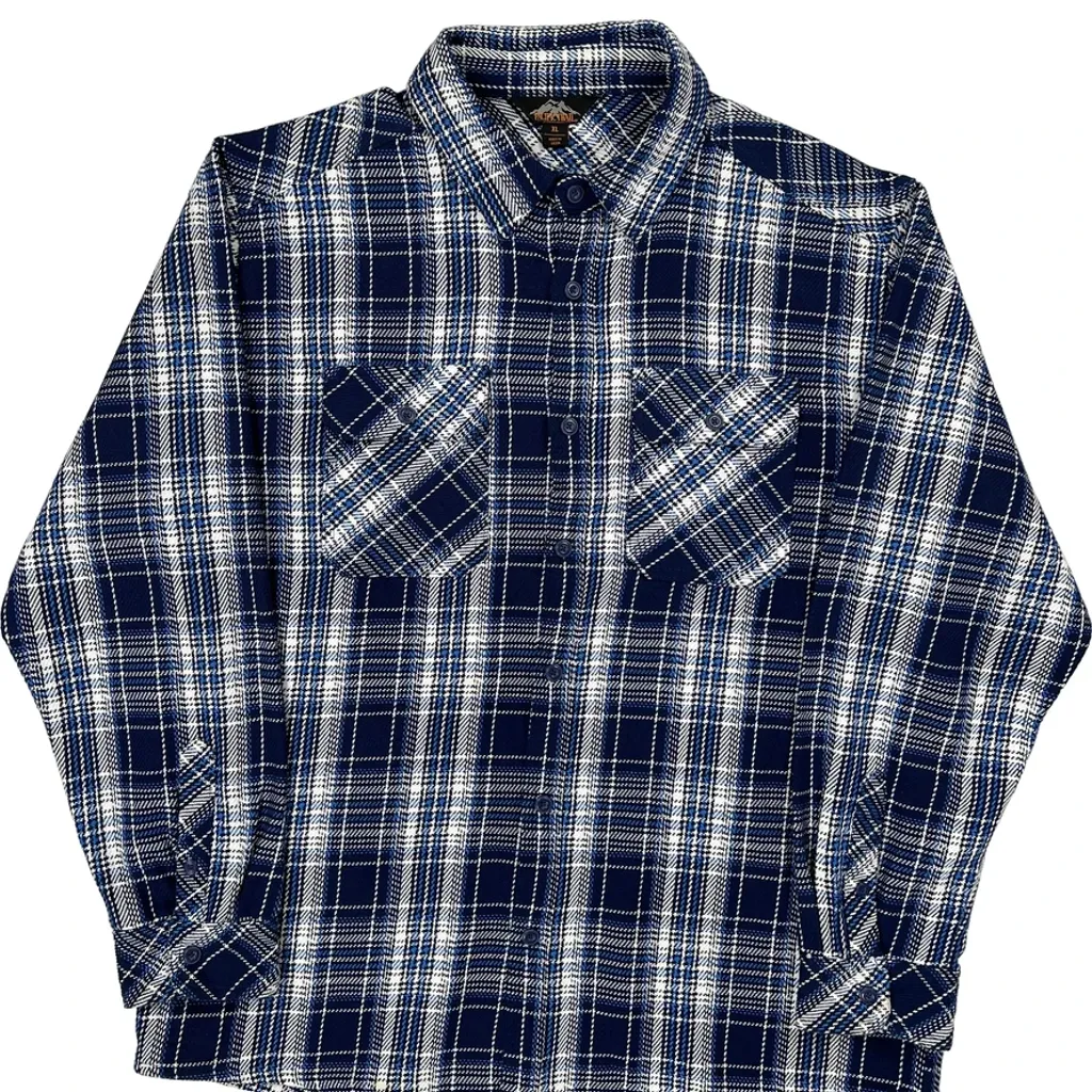 Pacific Trail Checked Flannel Shirt - XL Blue Cotton - Image 5