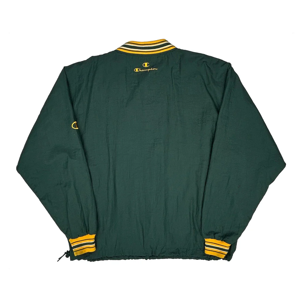 Packers Champion Football Varsity Jacket - Large Green Nylon - Image 2