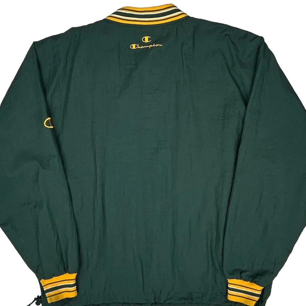 Packers Champion Football Varsity Jacket - Large Green Nylon - Image 6