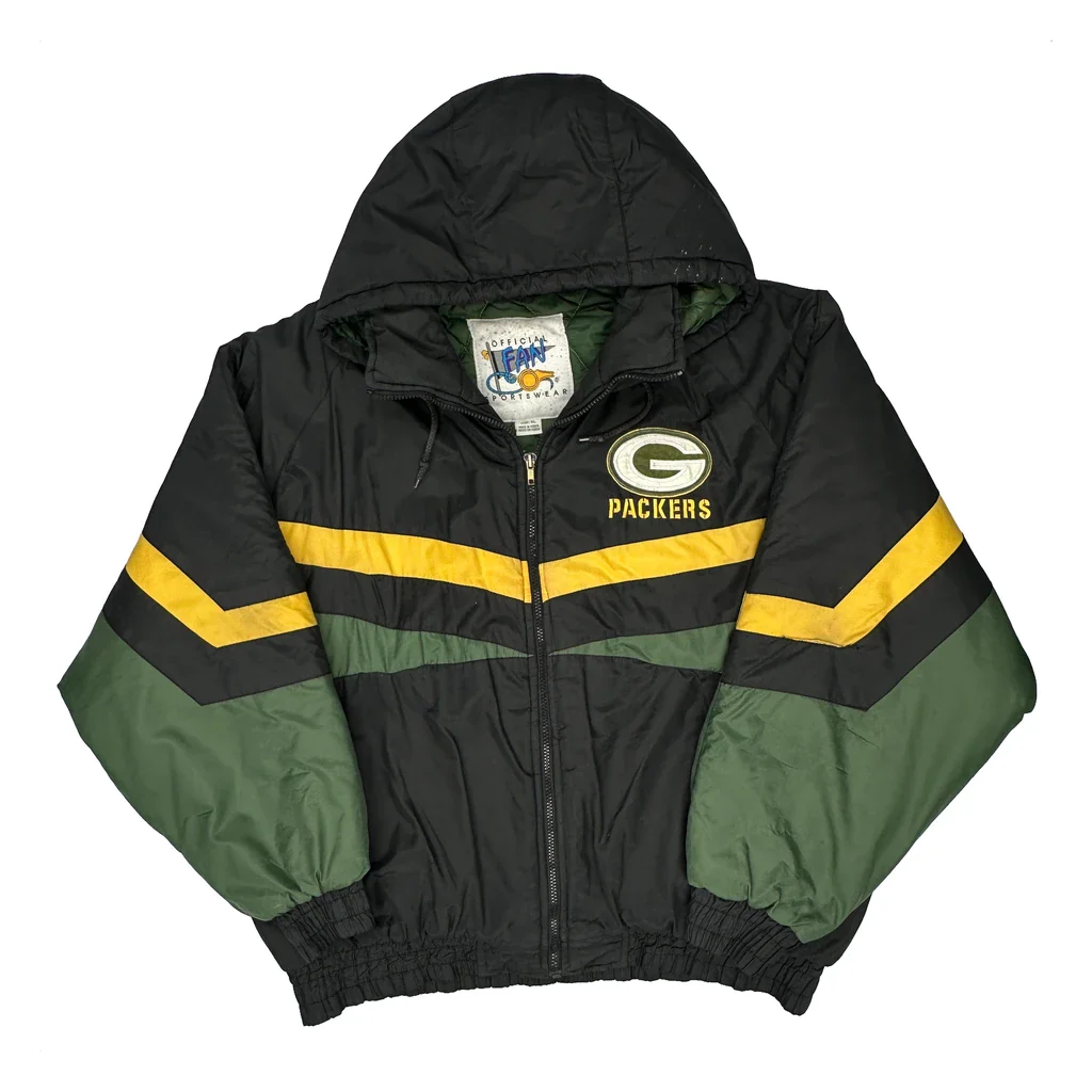 Packers Fan Sportswear Graphic Jacket - XL Black Polyester