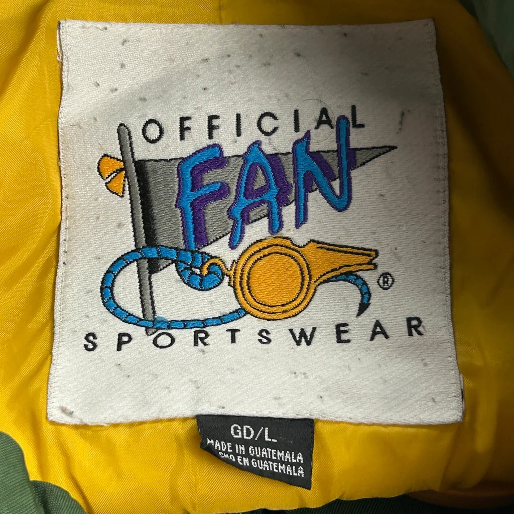 Packers Fan Spellout Windbreaker - Large Green Nylon - Image 3