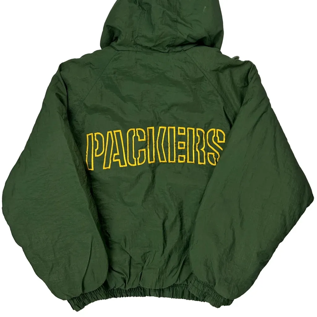 Packers Fan Spellout Windbreaker - Large Green Nylon - Image 7