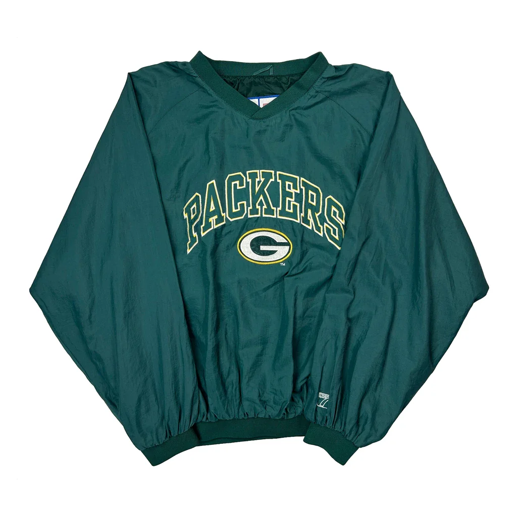 Packers Logo 7 Football Windbreaker - Large Green Nylon