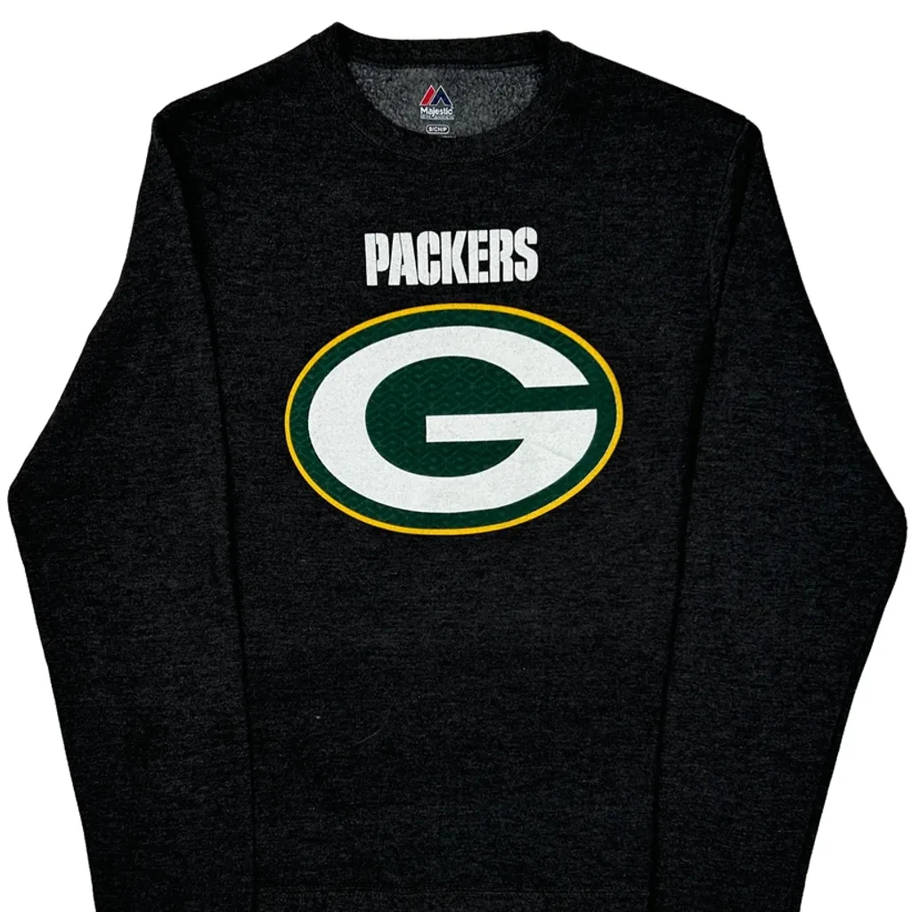 Packers Majestic Football Sweatshirt - Small Black Polyester - Image 5