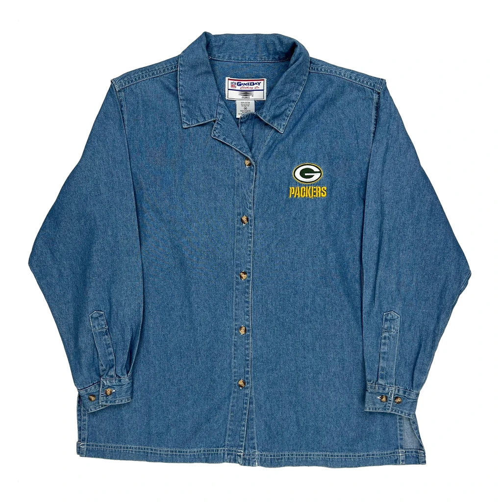 Packers Moretz Nfl Denim Shirt - Medium Blue Cotton