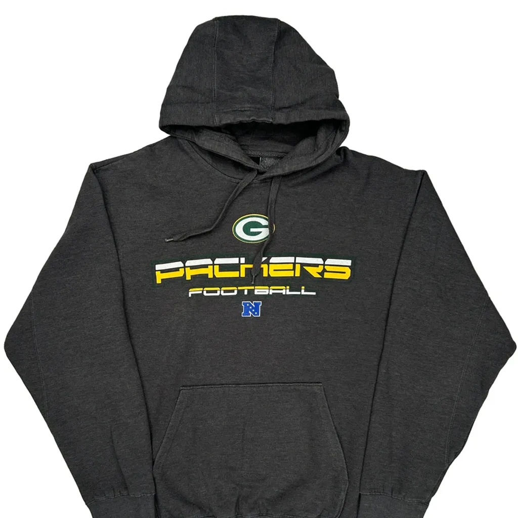 Packers Nfl Football Hoodie - XL Grey Cotton Blend - Image 5