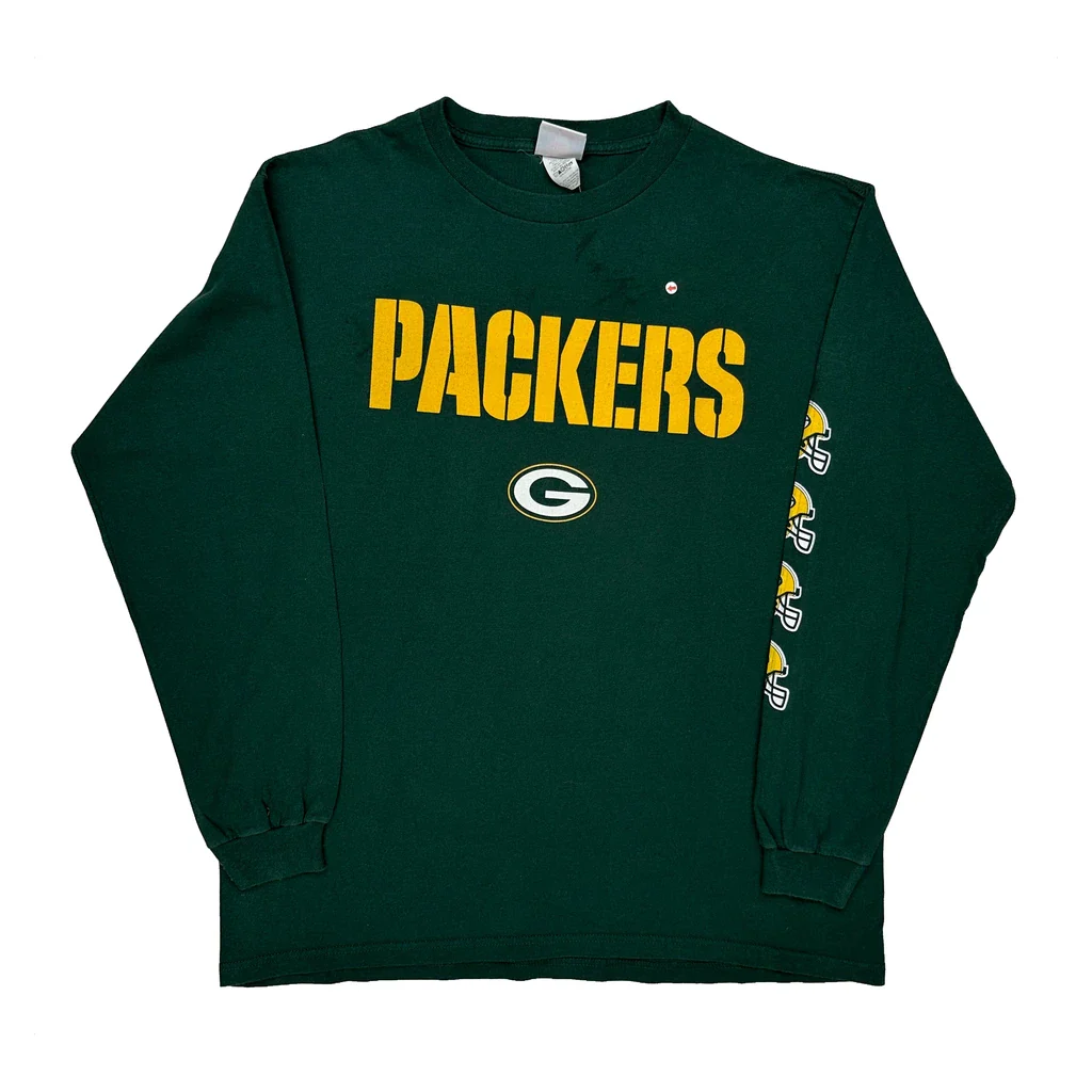 Packers Nfl Long Sleeve T-Shirt - Large Green Cotton - Image 2