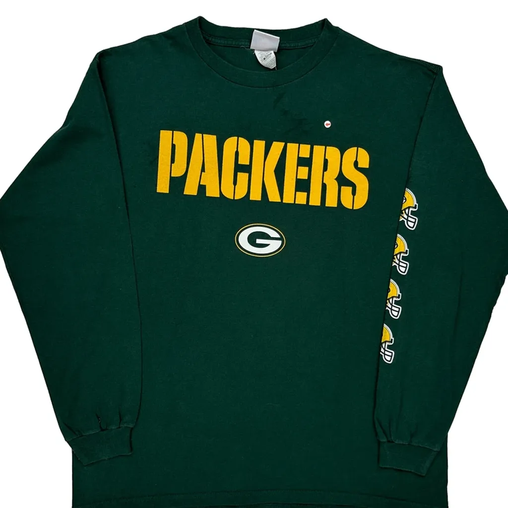 Packers Nfl Long Sleeve T-Shirt - Large Green Cotton - Image 8
