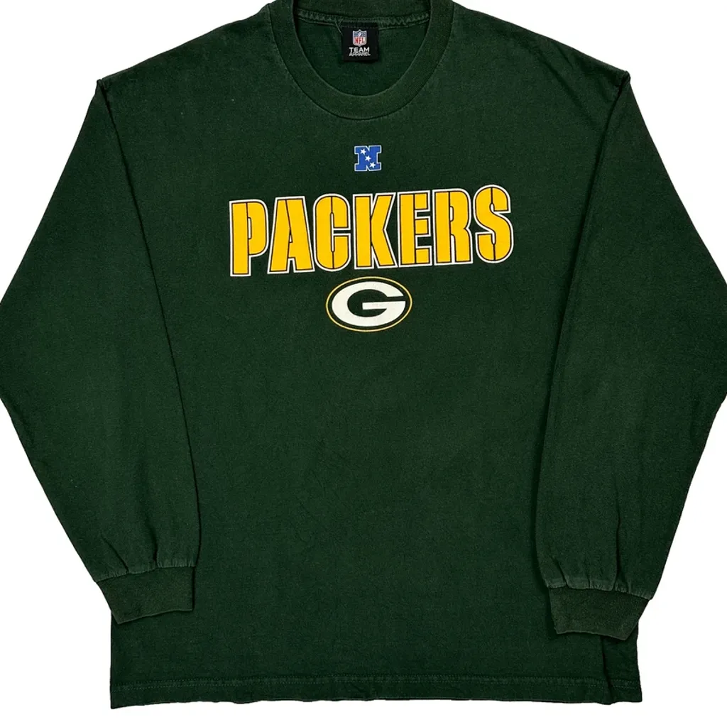 Packers Nfl Long Sleeve T-Shirt - XL Green Cotton - Image 5