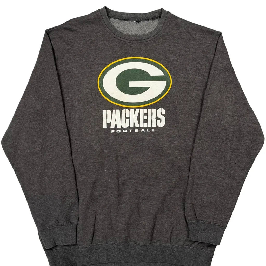 Packers Nfl Sweatshirt - Large Gray Cotton Blend - Image 5