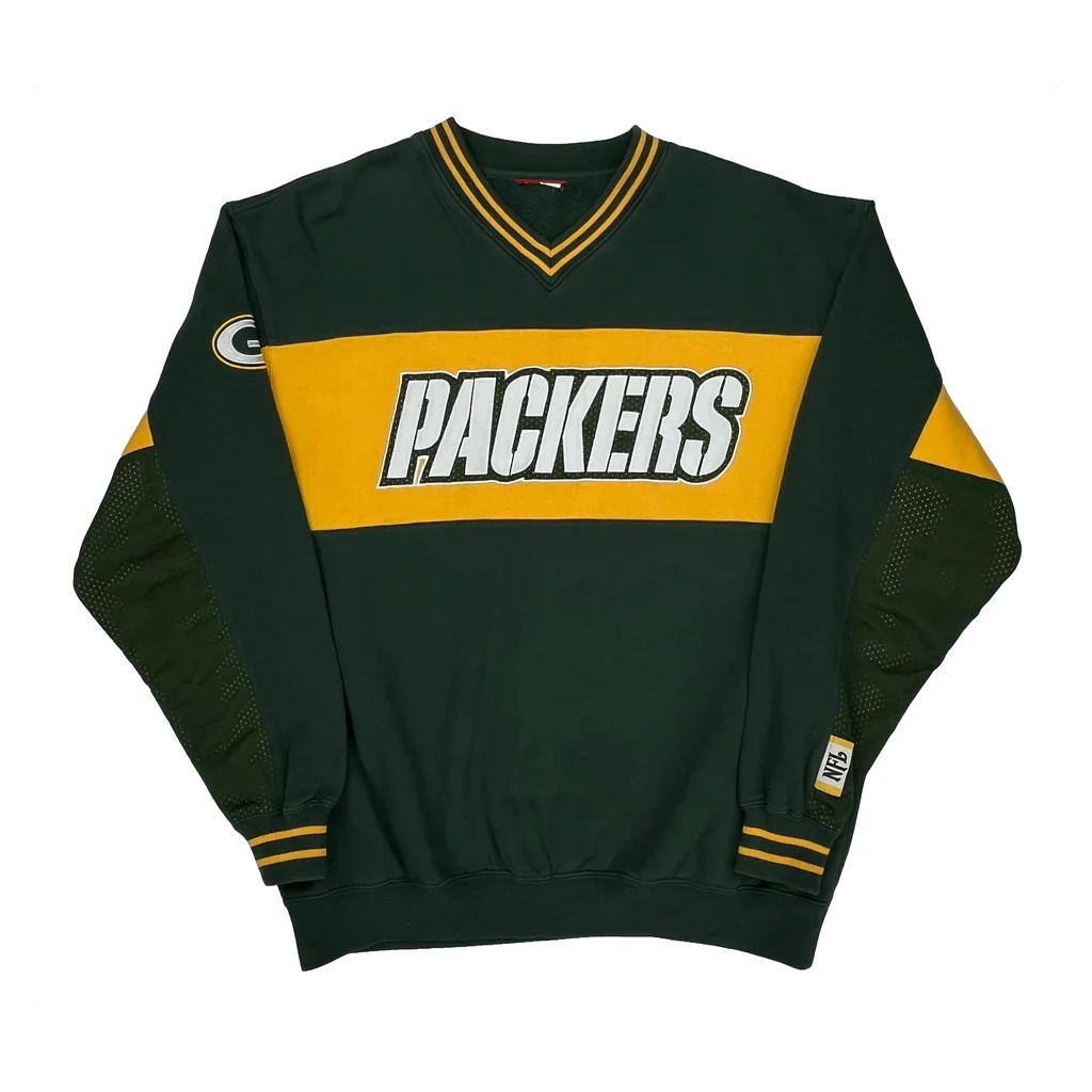 Packers Nfl Sweatshirt - Large Green Cotton