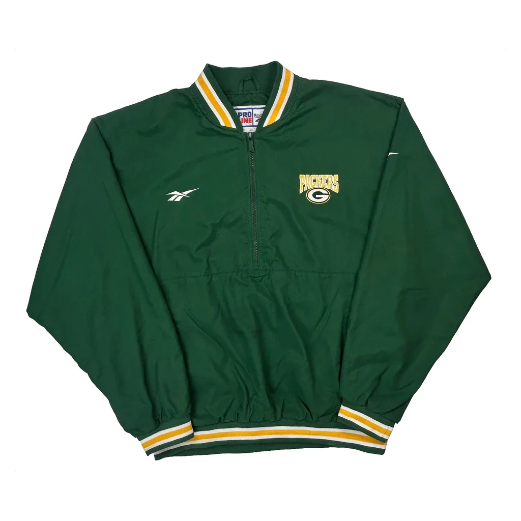 Packers Reebok Football Windbreaker - Large Green Polyester