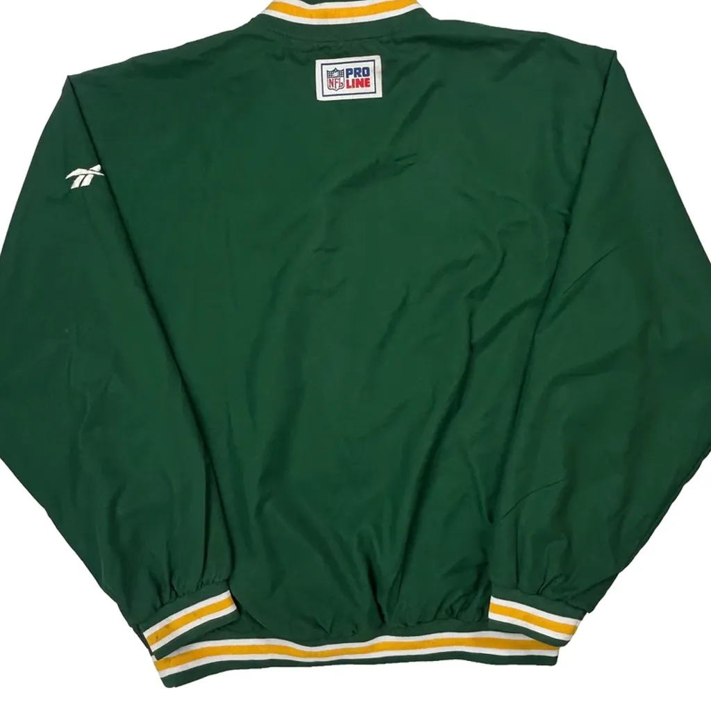 Packers Reebok Football Windbreaker - Large Green Polyester - Image 6