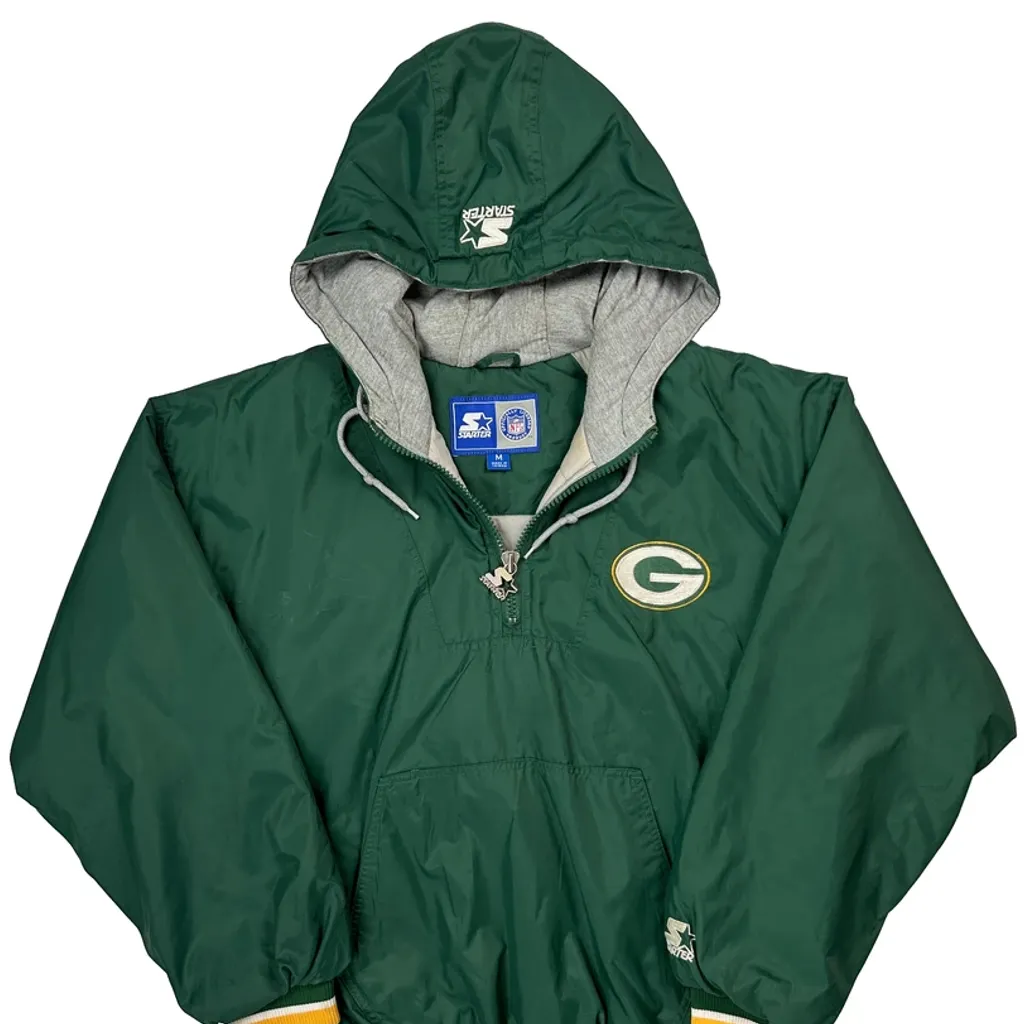 Packers Starter Football Anorak - Medium Green Polyester - Image 4