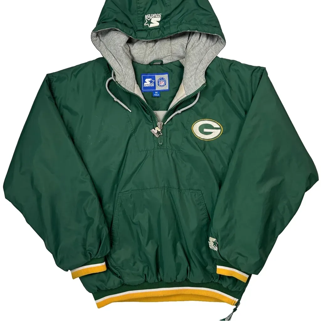 Packers Starter Football Anorak - Medium Green Polyester - Image 5