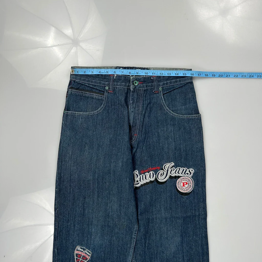 Paco Baggy Graphic Jeans - 32W 40L Blue Cotton - Image 3