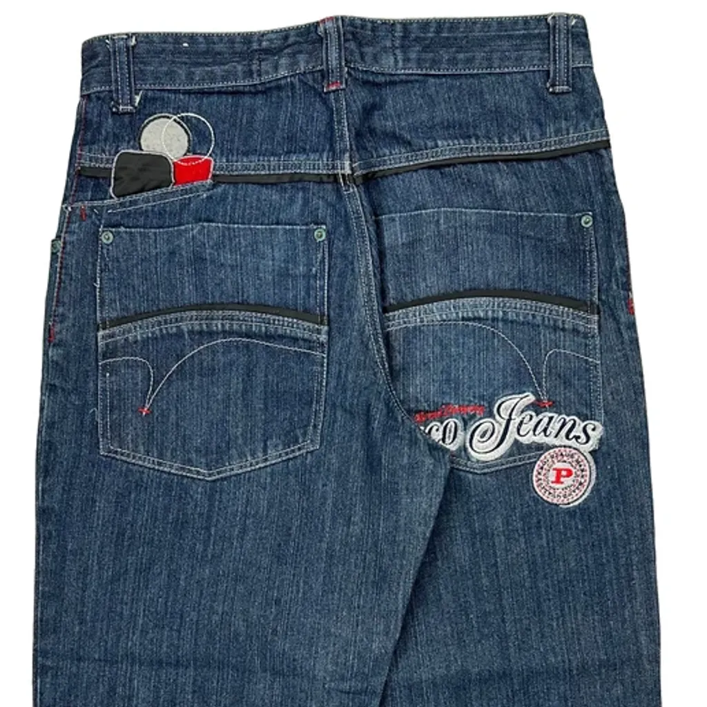 Paco Baggy Graphic Jeans - 32W 40L Blue Cotton - Image 7