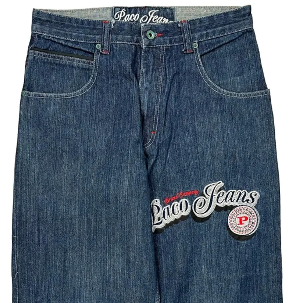 Paco Baggy Graphic Jeans - 32W 40L Blue Cotton - Image 9