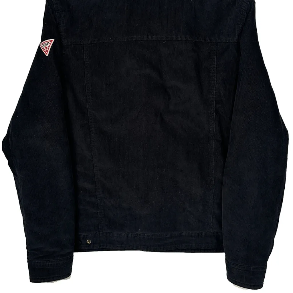 Padded Guess Sherpa Collar Cord Jacket - Large Black Corduroy - Image 7