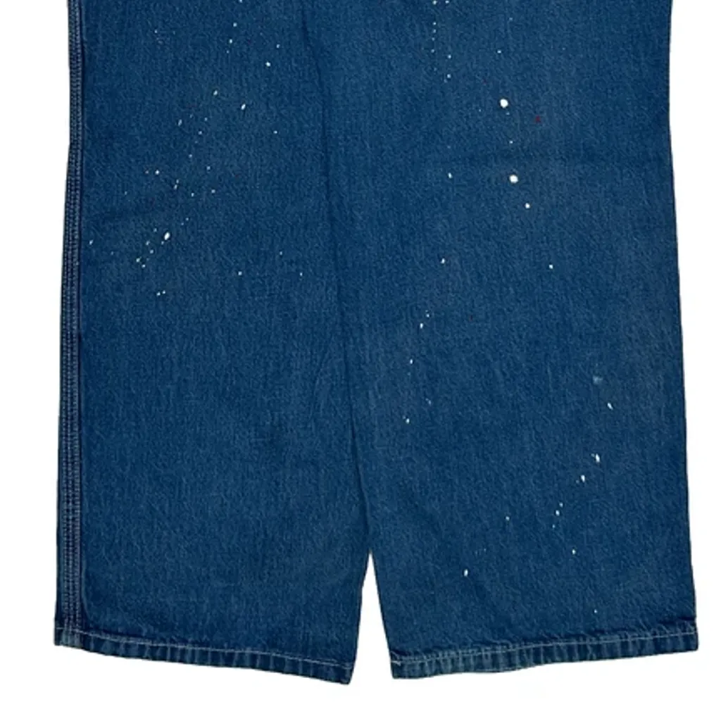 Painted Carhartt Carpenter Jeans - 34W 30L Blue Cotton - Image 7