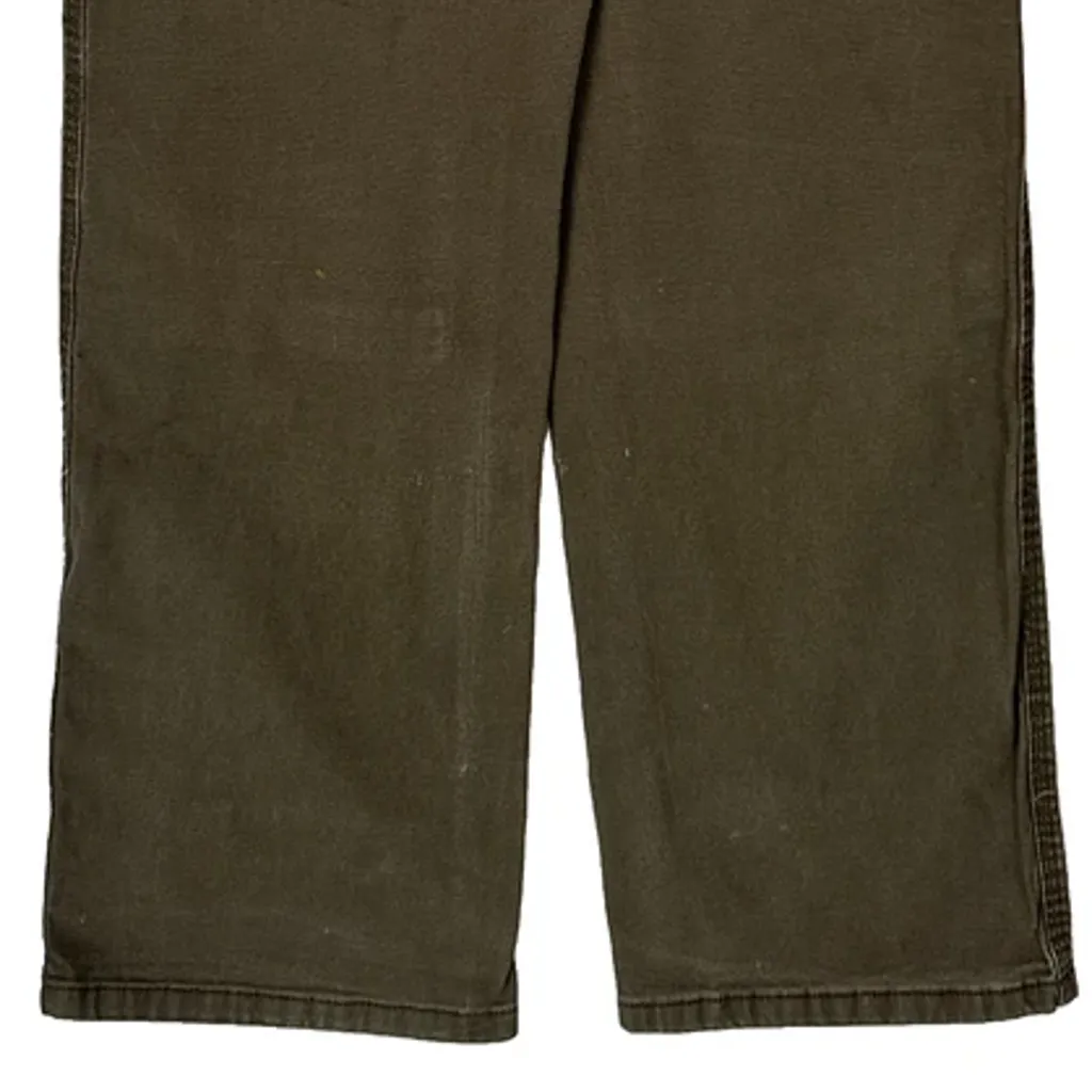 Painted Dickies Double Knee Carpenter Trousers - 30W 30L Brown Cotton - Image 8