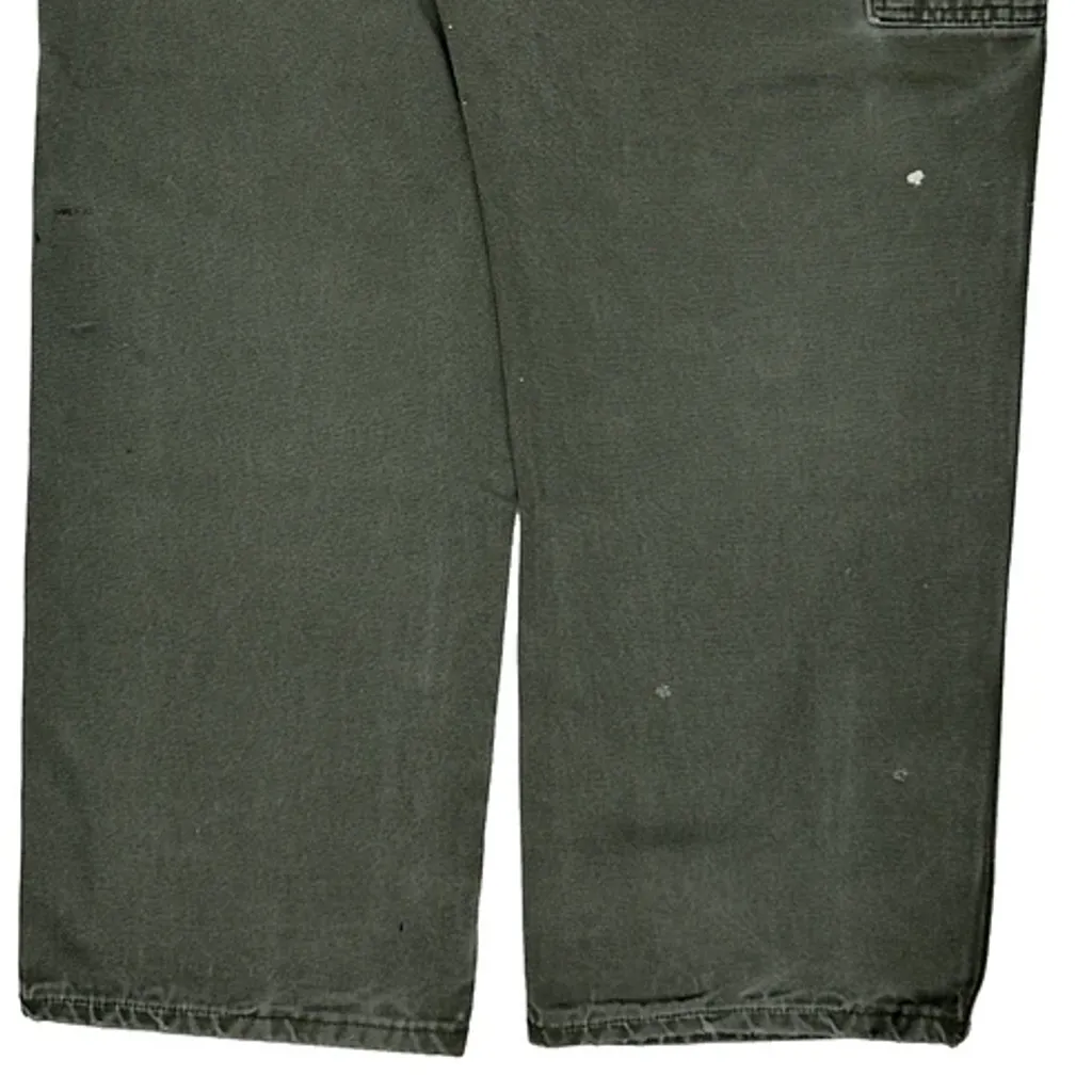 Painted Dickies Carpenter Trousers - 36W 29L Green Cotton - Image 6