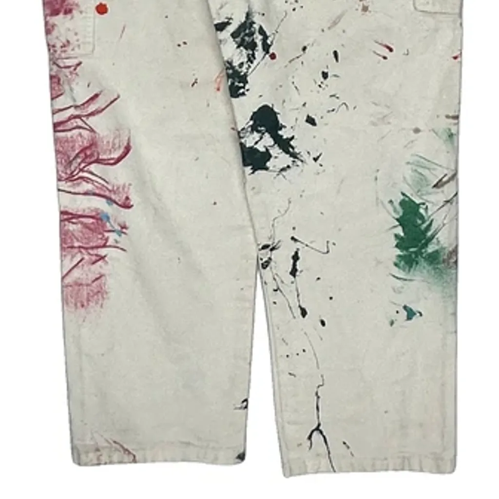Painted Dickies Dungarees - 34W 34L White Cotton - Image 6