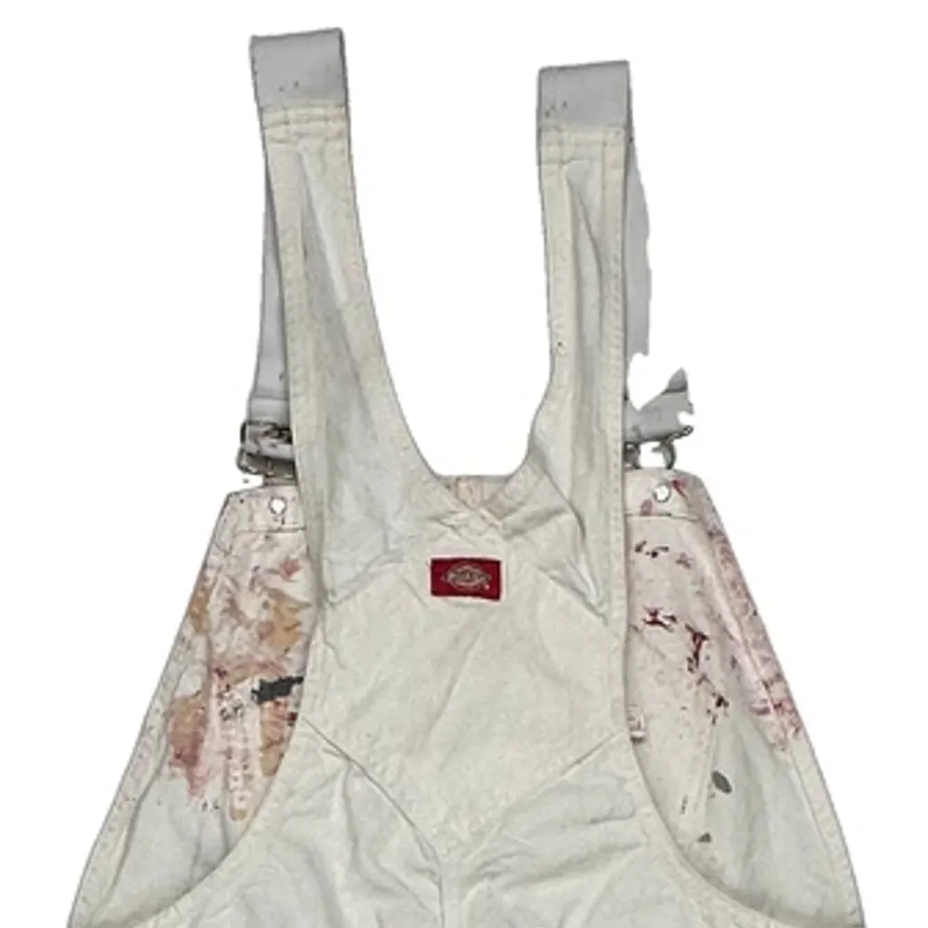 Painted Dickies Dungarees - 34W 34L White Cotton - Image 7
