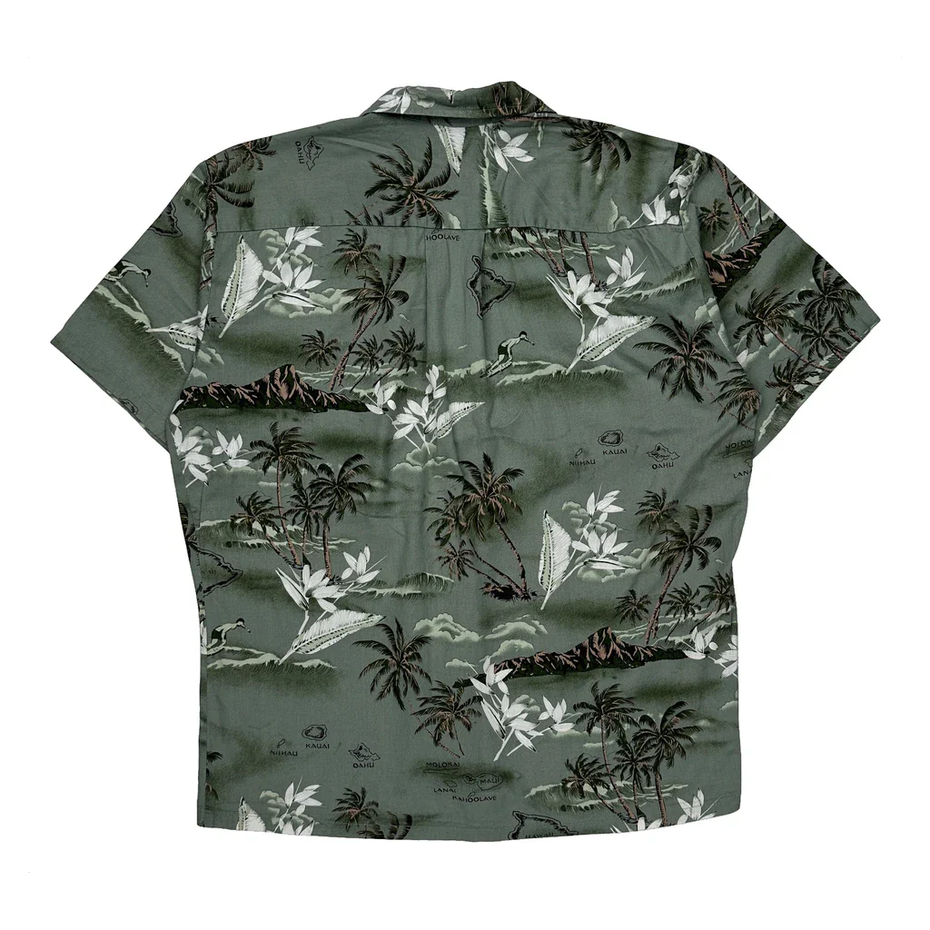 Palmwave Hawaiian Shirt - Large Green Cotton - Image 2
