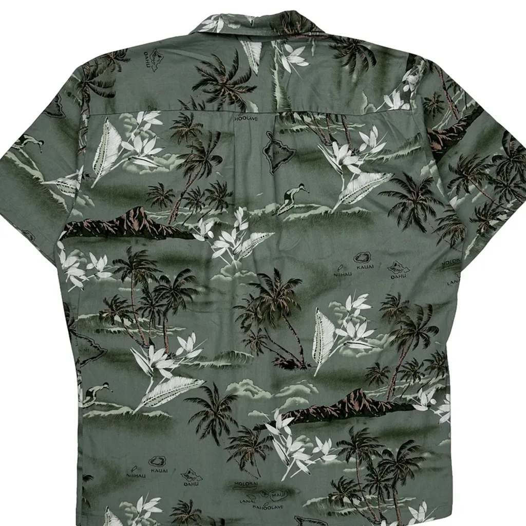 Palmwave Hawaiian Shirt - Large Green Cotton - Image 7