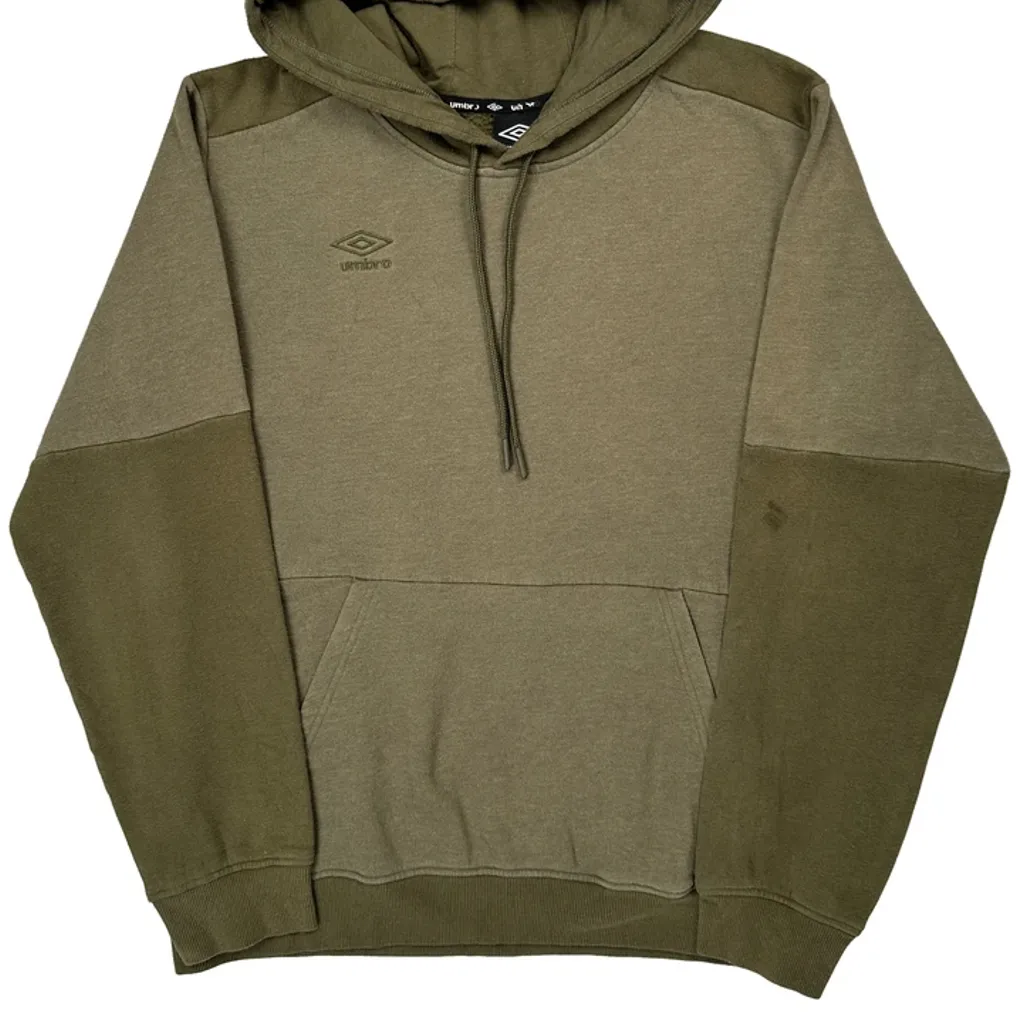 Panelled Umbro Colour Block Hoodie - XL Green Cotton - Image 5