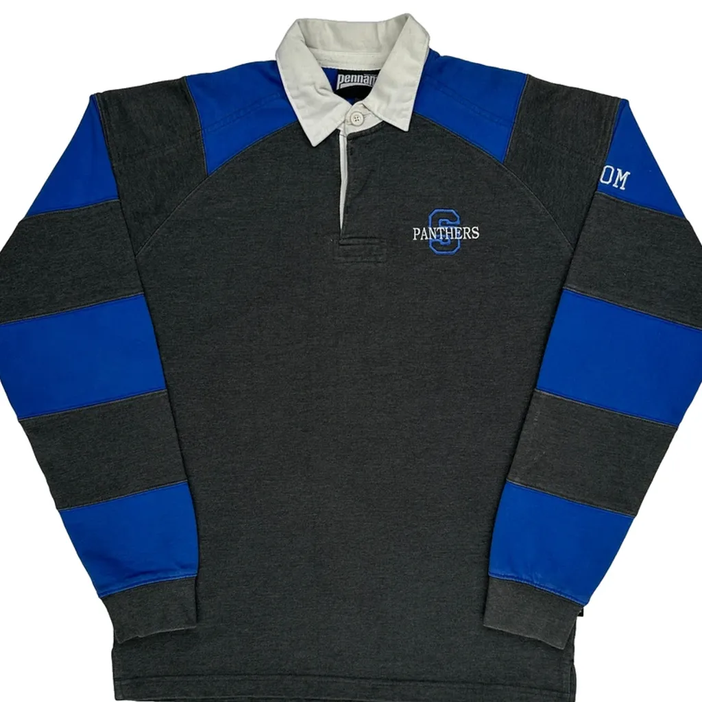 Panthers Pennant Striped Rugby Shirt - Small Blue Cotton - Image 5