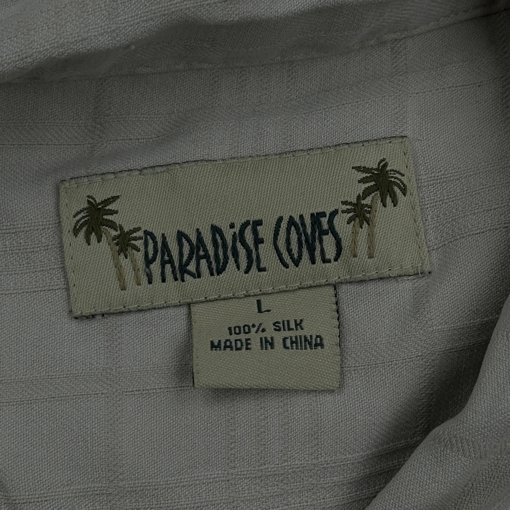 Paradise Coves Checked Short Sleeve Shirt - Large Beige Silk - Image 3