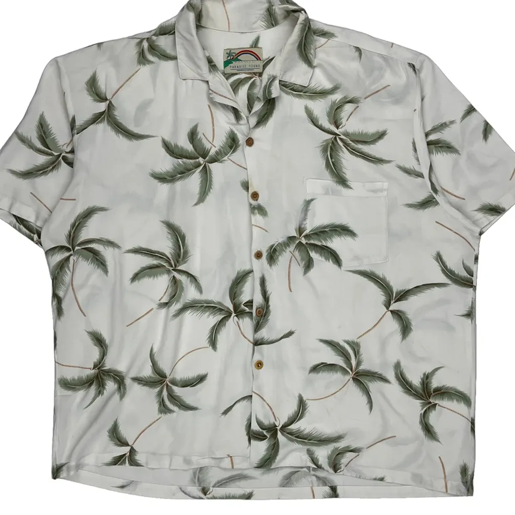 Paradise Found Floral Hawaiian Shirt - 3XL White Cotton - Image 6