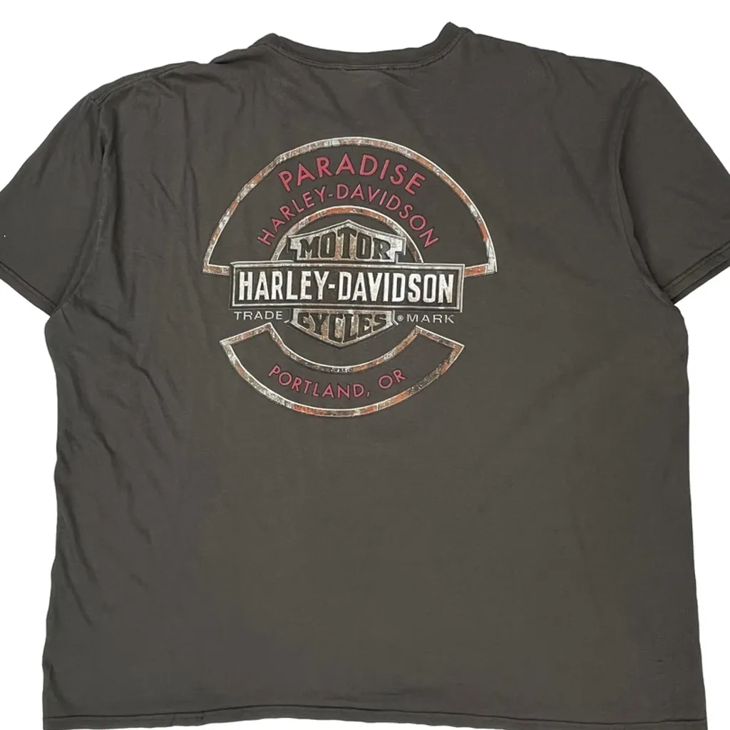 Paradise Harley-Davidson Portland, Or Harley Davidson Graphic T-Shirt - 3XL Grey Cotton - Image 7