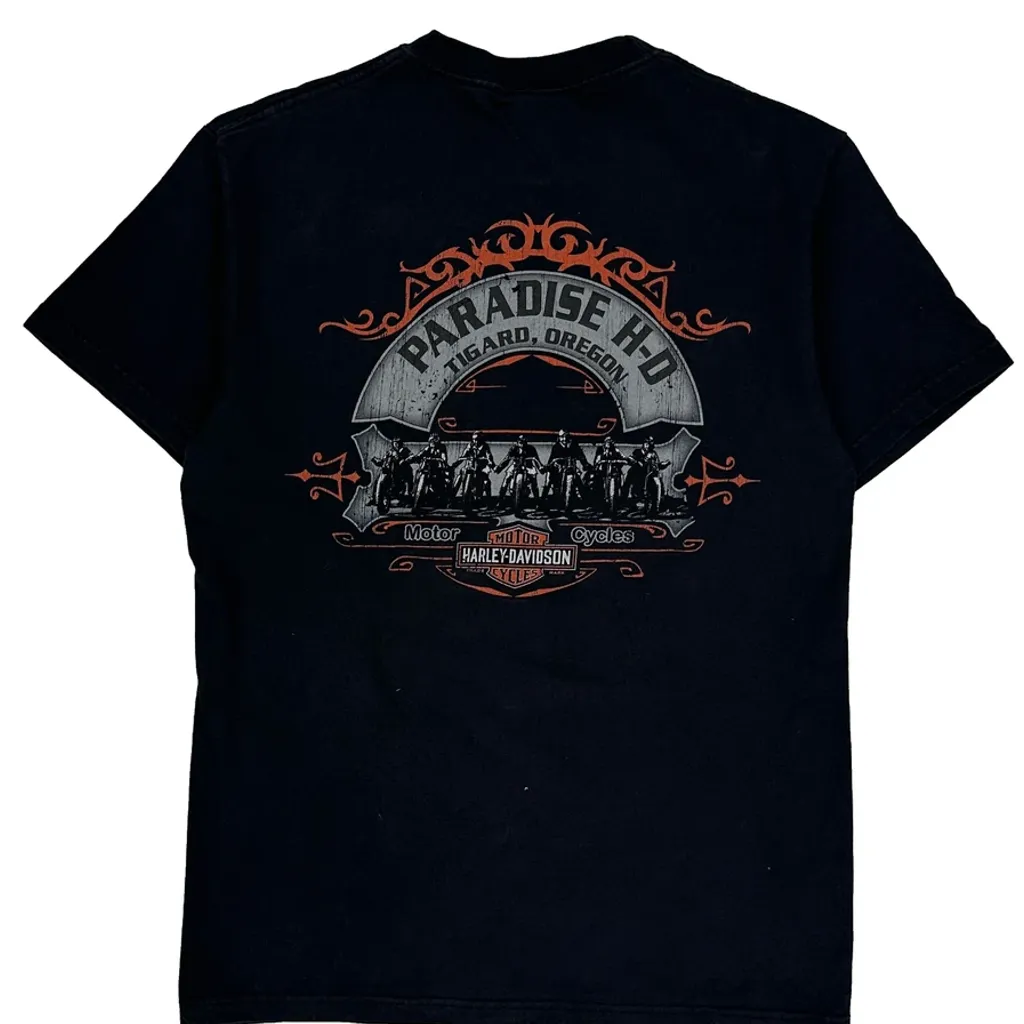 Paradise Hd Harley Davidson Graphic T-Shirt - Medium Black Cotton - Image 6