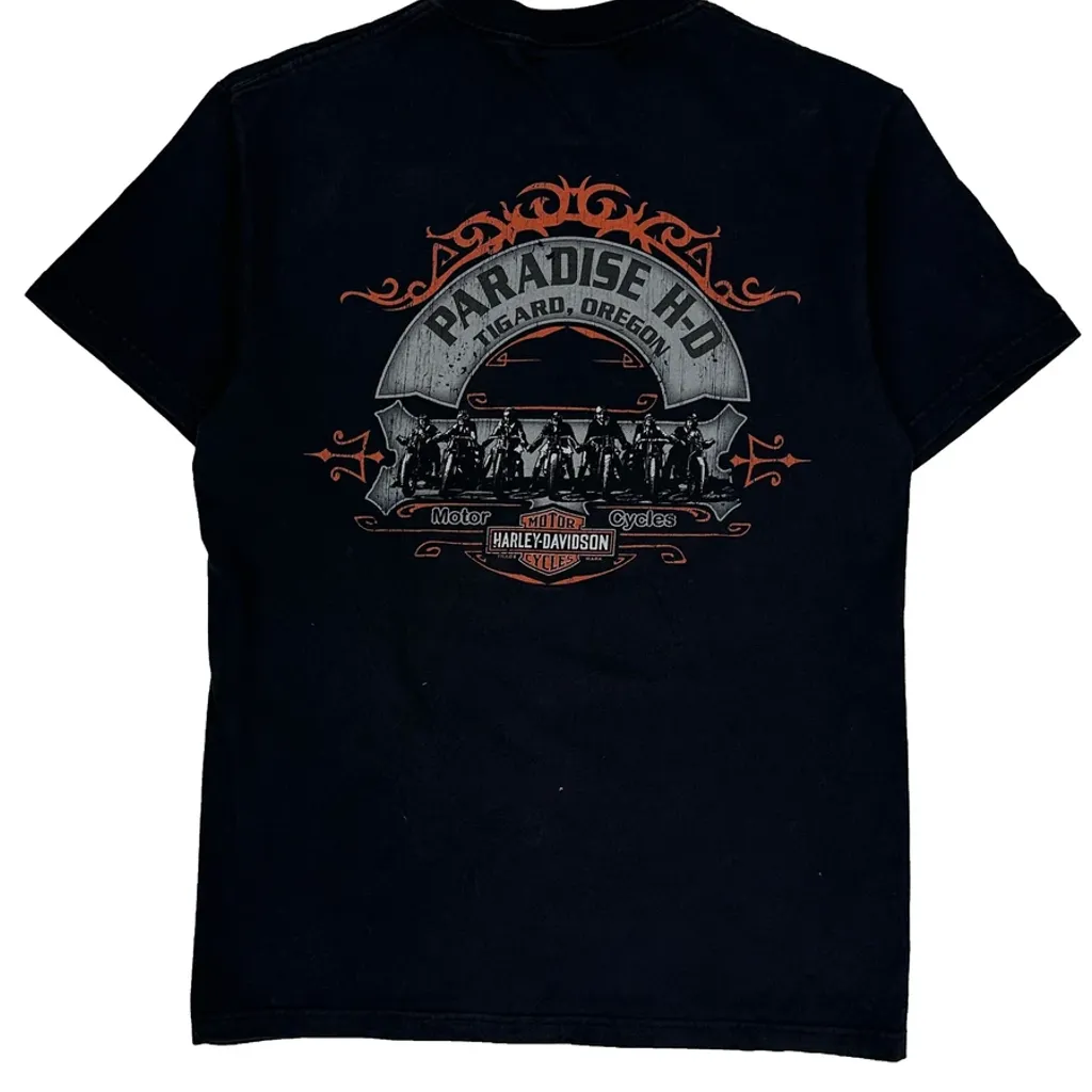 Paradise Hd Harley Davidson Graphic T-Shirt - Medium Black Cotton - Image 7