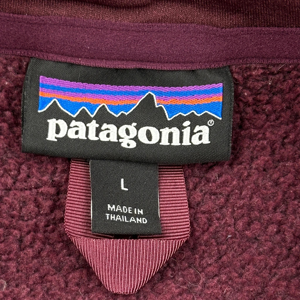 Patagonia 1/4 Zip - Large Burgundy Polyester - Image 3