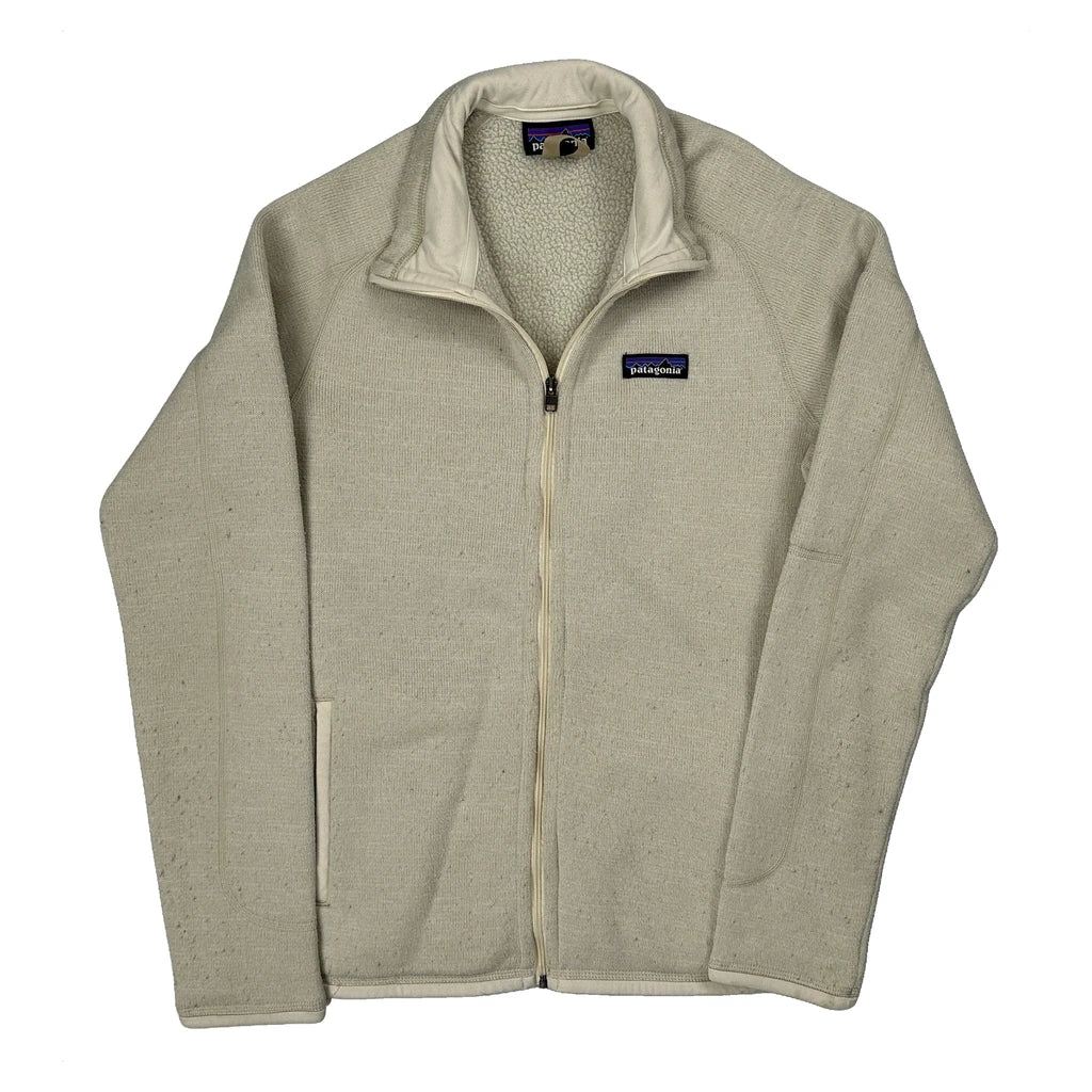 Patagonia Fleece Jacket - Small Cream Polyester